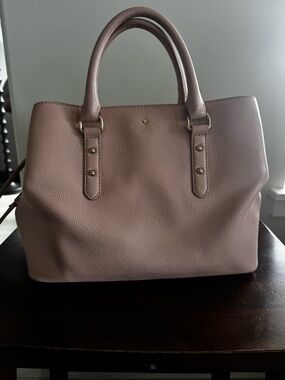 Kate Spade Women's Dusty Rose Pebbled Tote Bag with Gold-Tone Accents
